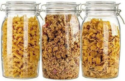 Avresta Glass Grocery Container  - 1800 ml(Pack of 3, Clear)