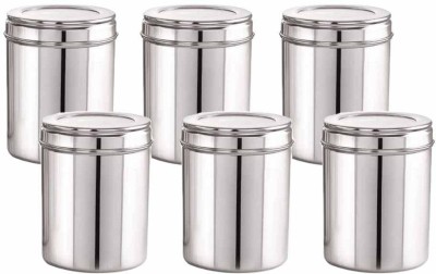 ATROCK Steel Utility Container  - 1000 ml(Pack of 6, Silver)