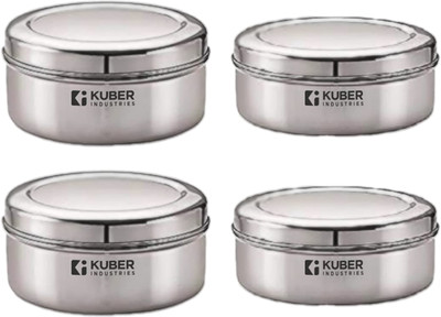 KUBER INDUSTRIES Stainless Steel Utility Container  - 1000 ml, 1250 ml(Pack of 4, Silver)