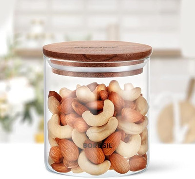 BOROSIL Glass Grocery Container  - 600 ml(Pack of 2, Clear)
