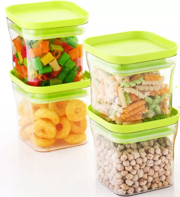 Analog Kitchenware Plastic Grocery Container  - 550 ml(Pack of 4, Green)