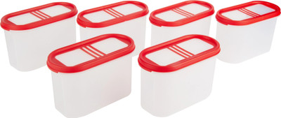 Cutting EDGE Plastic Grocery Container  - 1200 ml(Pack of 6, Red)