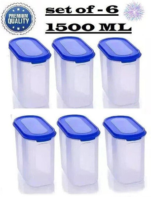 Freqcty Plastic Bread Container  - 1500 ml(Pack of 6, Blue)