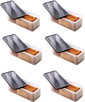 KDZONE Plastic Grocery Container  - 2000 ml(Pack of 6, Clear)
