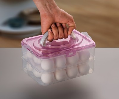 Baalaji enterprises Plastic Egg Container  - 2 dozen(Pink)