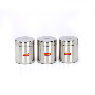 Sumeet Steel Utility Container  - 750 ml(Pack of 3, Silver)