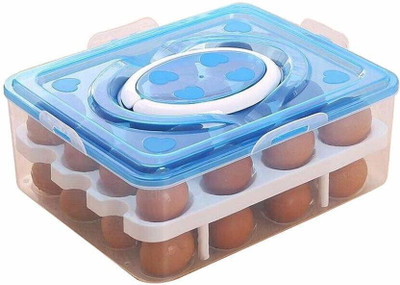RDKITCHENWERE Plastic Egg Container  - 2.6 dozen(Blue, Clear)