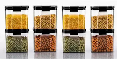 busaji enterprise Plastic Grocery Container  - 700 ml(Pack of 8, Blue)