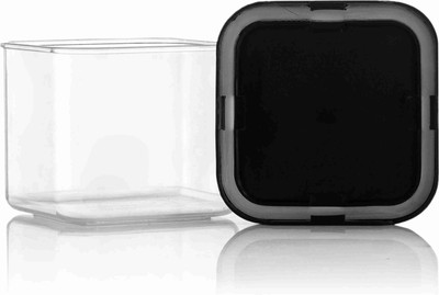 KIKANII Pack of 6 Plastic Utility Container - 500 ml Black, Clear