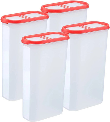 Cutting EDGE Plastic Grocery Container  - 3 L(Pack of 4, Red)
