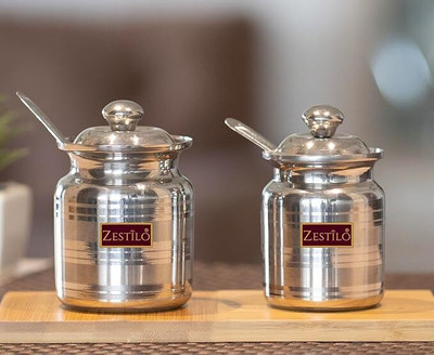 Zestilo Steel Utility Container  - 150 ml, 200 ml(Pack of 2, Silver)