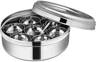 Purevik Steel Grocery Container  - 2000 ml(Pack of 7, Silver)