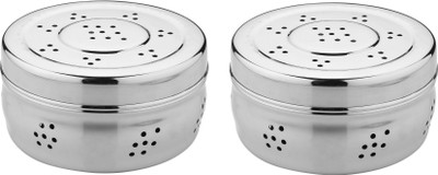 DOKCHAN Steel Grocery Container  - 600 ml(Pack of 2, Silver)