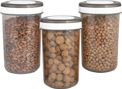 HOMESTIC by Kuber Industries Plastic Utility Container  - 2000 ml(Pack of 3, Grey)