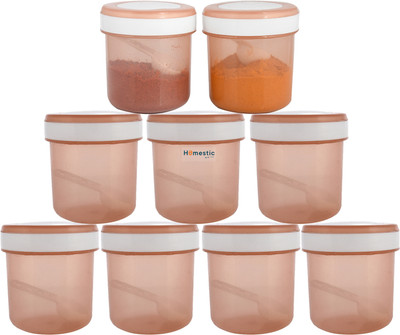 HOMESTIC by Kuber Industries Plastic Utility Container  - 1100 ml(Pack of 9, Brown)