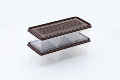 MAGICSPOON Polypropylene Fridge Container  - 1900 ml(Pack of 2, Brown)