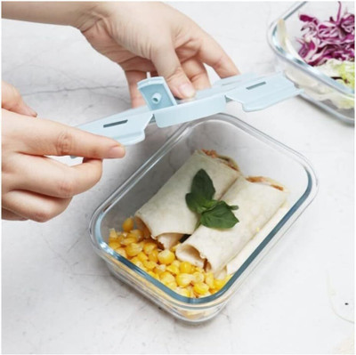 Coozico Glass Grocery Container  - 630 ml(Multicolor)