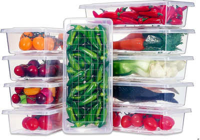 Ecodex Plastic Fridge Container  - 1500 ml(Pack of 6, Clear)