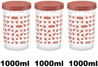 MILTON Plastic Grocery Container  - 1000 ml(Pack of 3, Brown)