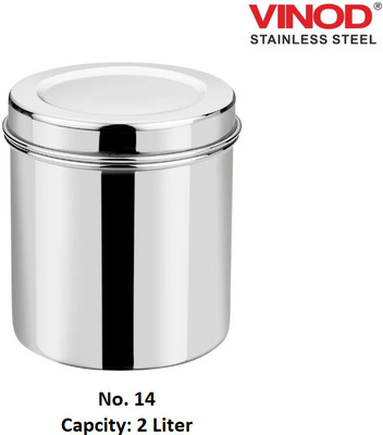 VINOD Steel Grocery Container  - 2 L(Silver)