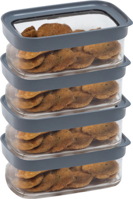 Stacpro Polypropylene, Plastic Grocery Container  - 500 ml(Pack of 4, Grey)