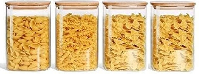 Adhunyk Glass Utility Container  - 220 ml(Pack of 4, Clear)