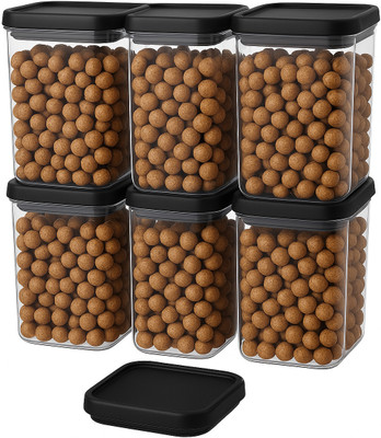 NIM Enterorises Plastic Utility Container  - 1100 ml(Pack of 6, Black)