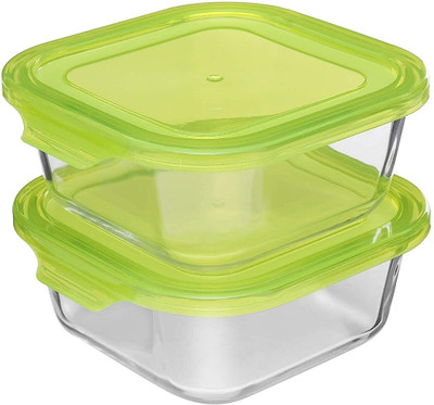 Cutting EDGE Glass Utility Container  - 520 ml(Pack of 2, Green)