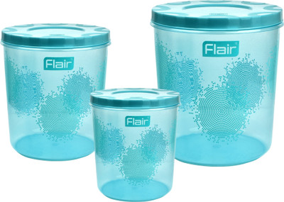 FLAIR Plastic Grocery Container  - 4.7 L, 7 L, 10 L(Pack of 3, Blue)