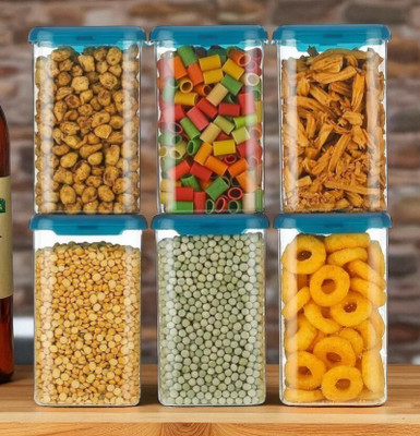 forsel Plastic Grocery Container  - 1100 ml(Pack of 6, Blue)