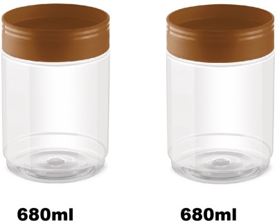 MILTON Plastic Grocery Container  - 750 ml, 750 ml(Pack of 2, White, Brown)