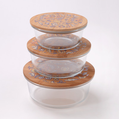 UMAI Glass Utility Container  - 390 ml, 620 ml, 960 ml(Pack of 3, Clear)