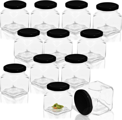 Pure Source India Glass Utility Container  - 100 g(Pack of 12, Clear)