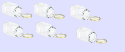AFAST Glass Utility Container  - 400 ml(Pack of 6, Clear)