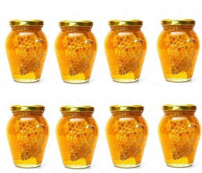 Hemtik Glass Grocery Container  - 1000 ml(Pack of 8, Clear)