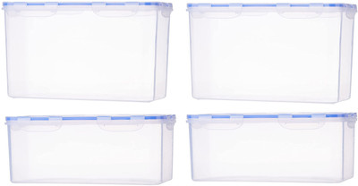 AK HUB Plastic Grocery Container  - 6070 ml, 3800 ml(Pack of 4, White)