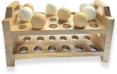 DearOrdane Store Wooden Egg Container  - 3 dozen(Brown)