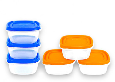 Toriiva Plastic Utility Container  - 1200 ml(Pack of 6, Blue, Yellow)