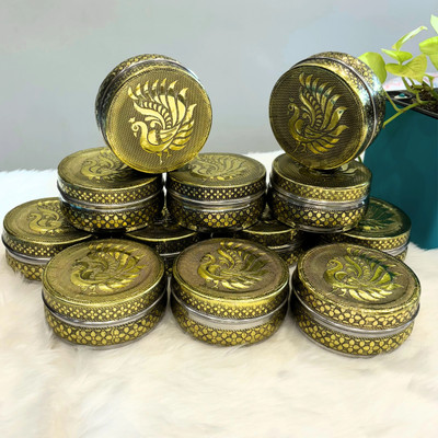 NAVRANG Steel Utility Container  - 250 ml(Pack of 12, Gold)