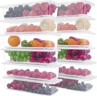 Zubix Plastic Fridge Container  - 1800 ml(Pack of 5, White)