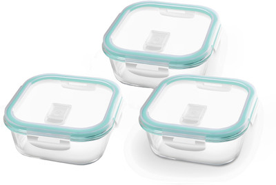 IndusBay Glass Utility Container  - 800 ml(Pack of 3, Clear)