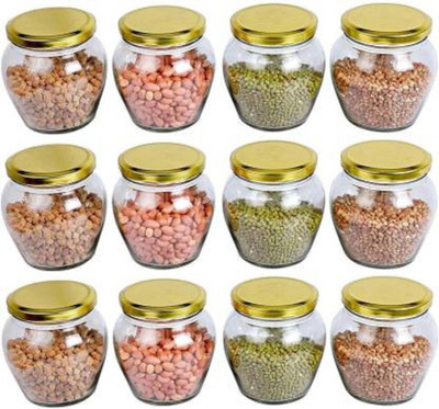 Hemtik Glass Grocery Container  - 200 ml(Pack of 12, Clear)