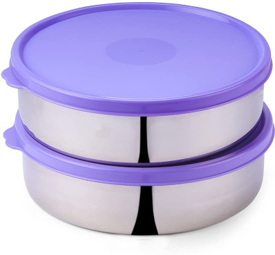Oliveware Steel Utility Container  - 2000 ml(Pack of 2, Violet)