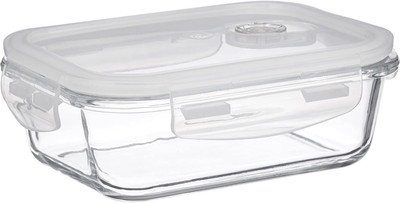 Coozico Glass Food Storage Lunch Box 600ml Container Box 1 Containers Lunch Box(600 ml)