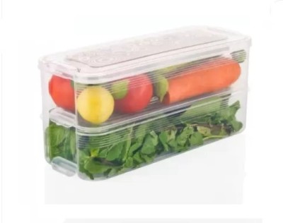 VATTU Plastic Fridge Container  - 2000 ml(Pack of 6, White)