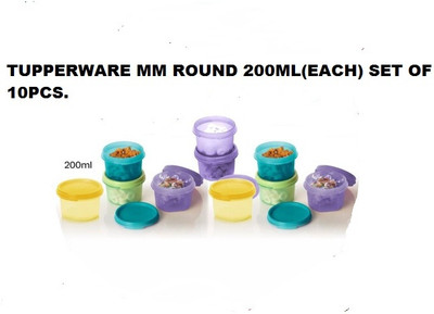 TUPPERWARE Plastic Utility Container  - 200 ml(Pack of 10, Multicolor)