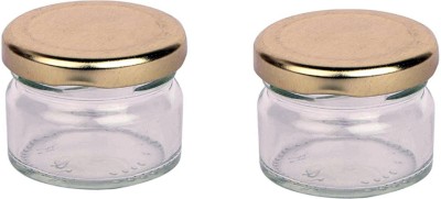 AFAST Glass Cookie Jar  - 100 ml(Pack of 2, Clear)