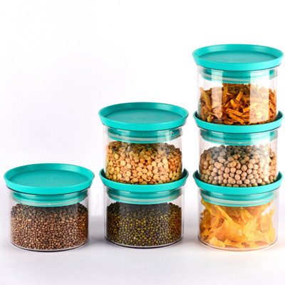 GRCOXZ Plastic Grocery Container  - 500 ml(Pack of 6, Green)