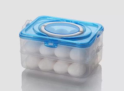SHAKTIKITCHEN Plastic Egg Container  - 2 dozen(Blue)