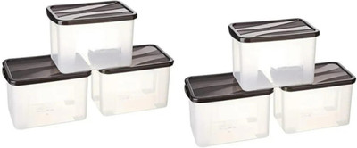 UNDERZZONE Plastic Grocery Container  - 2000 ml(Pack of 6, Clear)